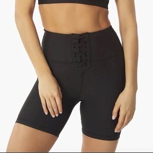 WeWoreWhat Lace Up Biker Shorts